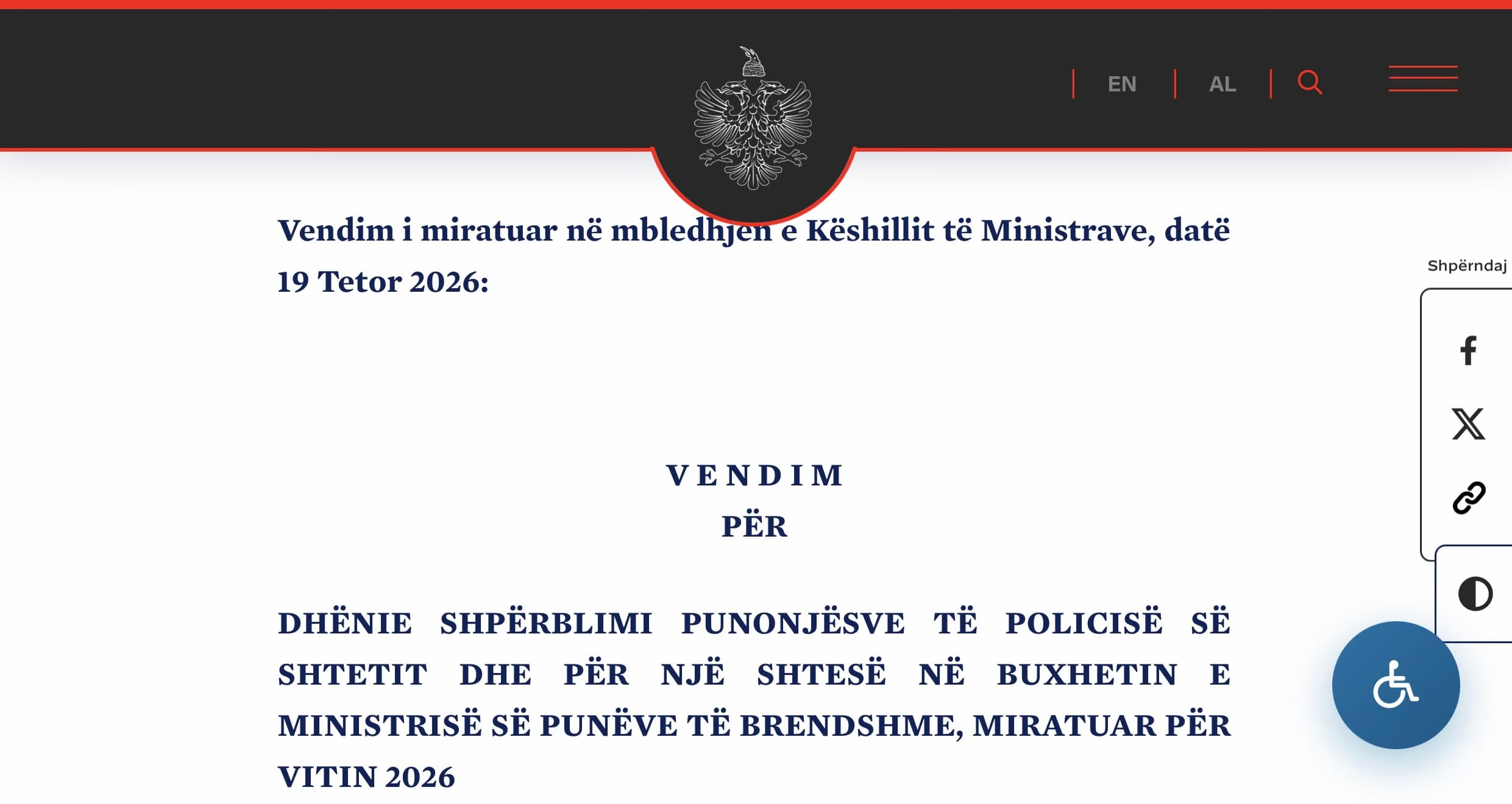 Qeveria kalon me urgjencë shpërblimin 2.5 mijë euro për policët, 2750 policë do të marrin 7.5 miliardë lekë